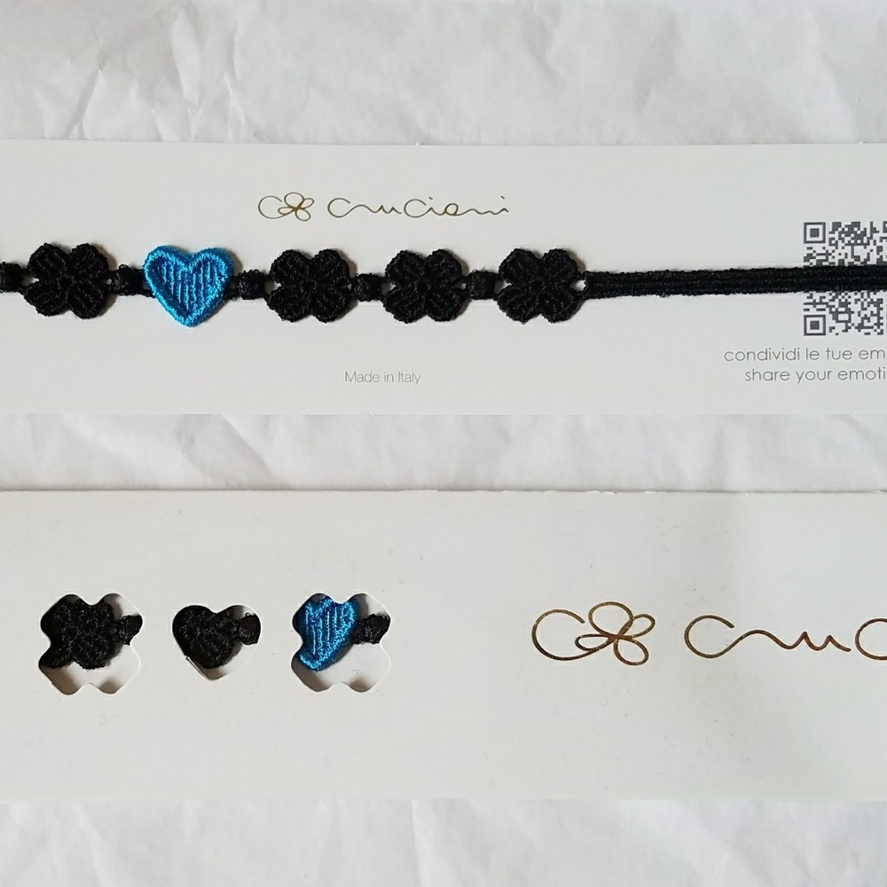 Cruciani Bracelet You Star Black Blue NIB NEW Auth - Picture 1 of 3